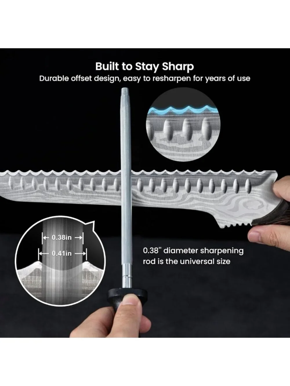 10.5 Inch Upgraded Offset Bread Knife for Homemade Bread & Baking Essentials
